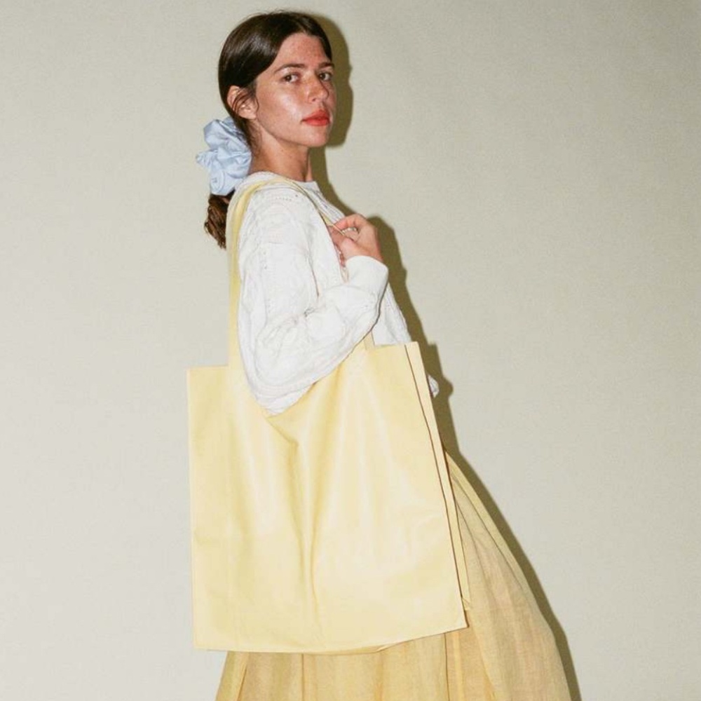 NEW Maryam Nassir Zadeh Big Birthday Bag in Lemon